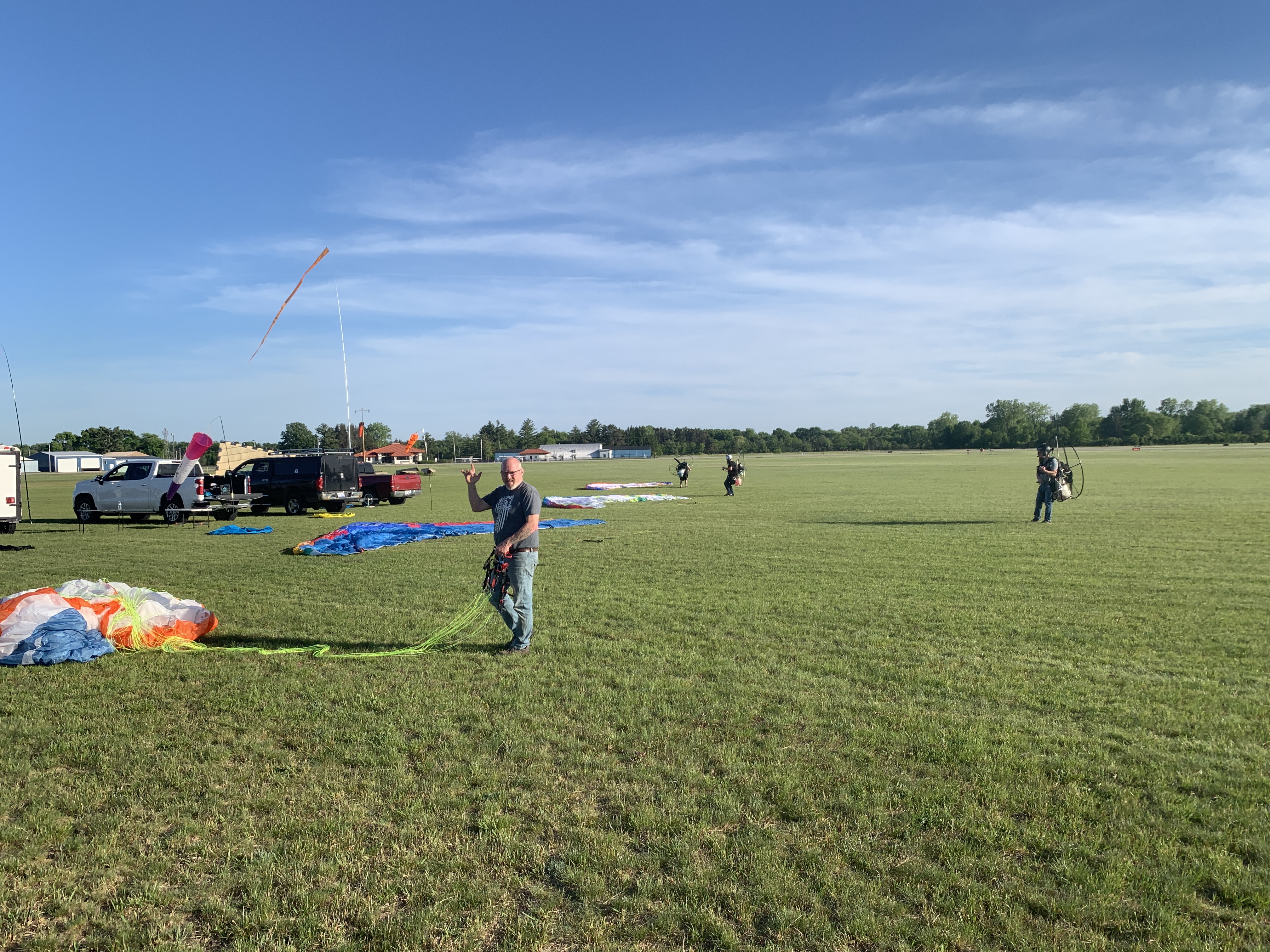 Paramotor student smiling after training session