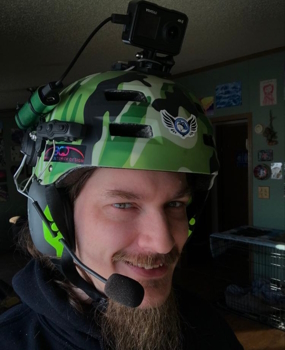 A paramotor helmet